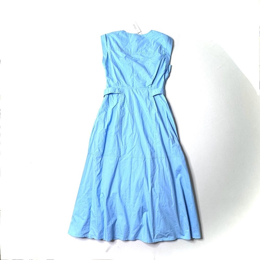 NWT Derek Lam 10 Crosby Arabella Cotton Belted Midi-Dress blue/4 - Picture 7 of 10